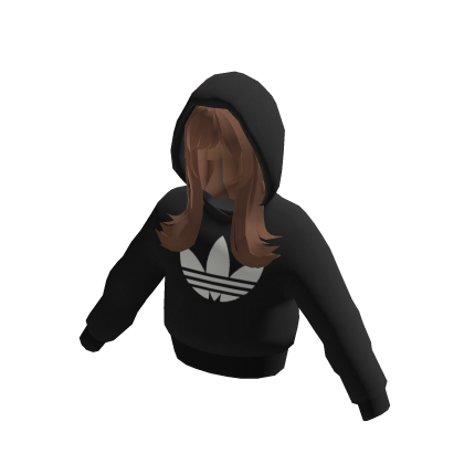 adidas Black Crophoodie With Light Brown Hair thumbnail