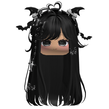 Vamp Straight  Hair w/Headband (Black)