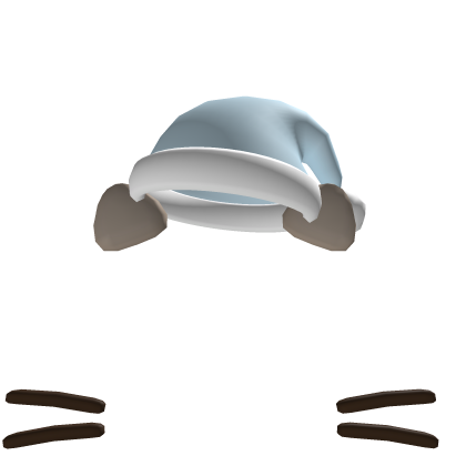 Festive Santa Hat with Pusheen Ears in Blue v2 Roblox item