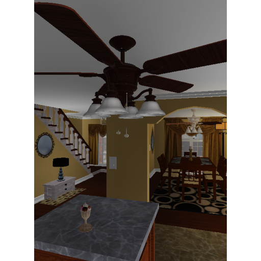 Suburban House With Ceiling Fans