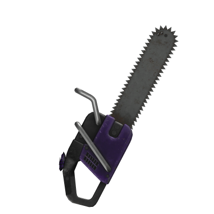 scary rusty halloween chainsaw in purple