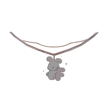 cute f pink bunny initial necklace 1.0