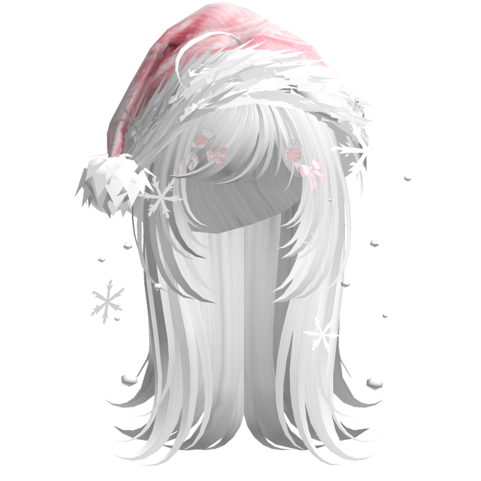 Cute Christmas Straight Hair (White)