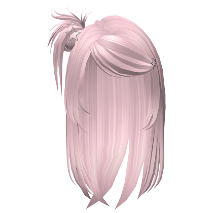 Y2k Hair with Star Clips (Pink) Roblox item