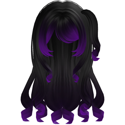 purple and black messy girl hair