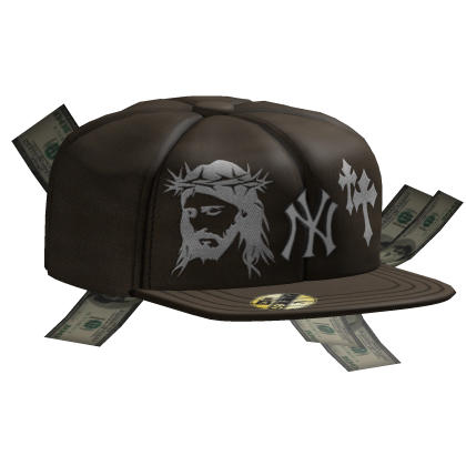 Sideswept Fitted Brown Money Cap Roblox item