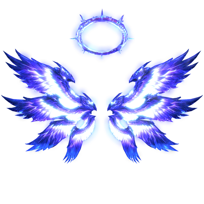 Neon Angel Wings Emissive Halo - Blue Purple
