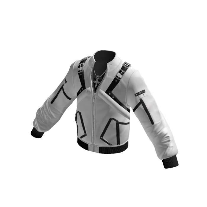 Buckle Strap Bomber Jacket (White)