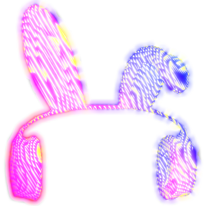 Animated Rainbow Bunny Ear Glowing Headphones