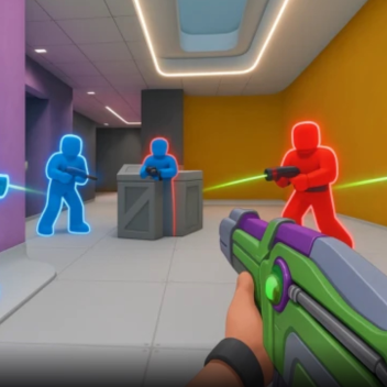 Pink vs green laser tag 