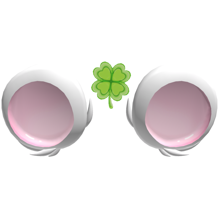 ♡ cute white hamster ears with clover