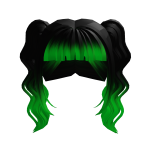 Black and Green Flowy Pigtails