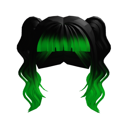 Black and Green Flowy Pigtails thumbnail
