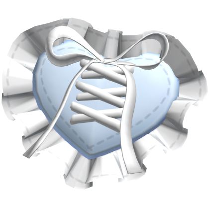 3.0 Ruffle Heart Hair Clip Blue Roblox item