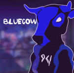 Cow of blue