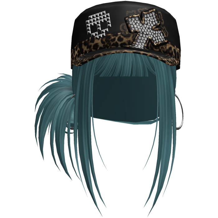 Gyaru Hair w/ Cap & Earrings