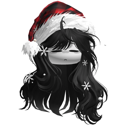 Christmas Hair w/Santa Hat (Black)