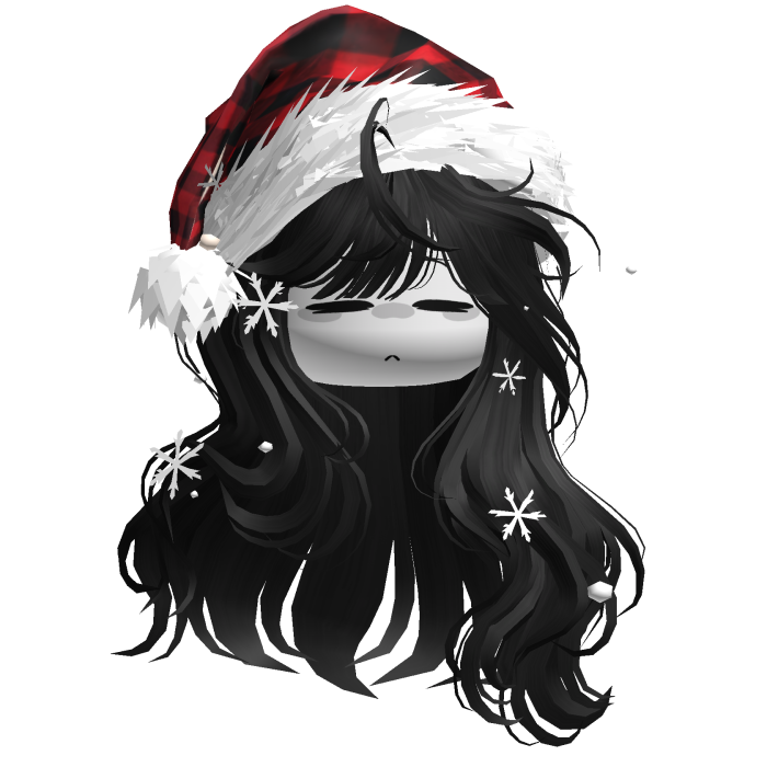 Christmas Hair w/Santa Hat (Black)