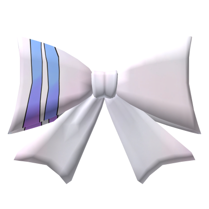 Neon Stripped White Bow