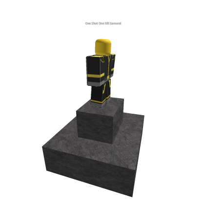 samurai thing man standing on block
