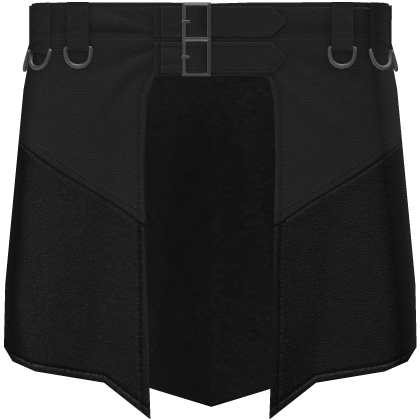 Black Goth Leather Belt Waist Cape