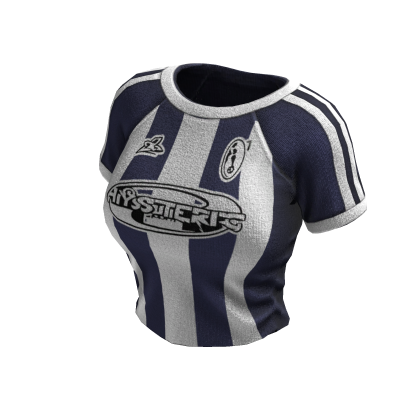 Striped Sporty Tee (Dark Blue White)