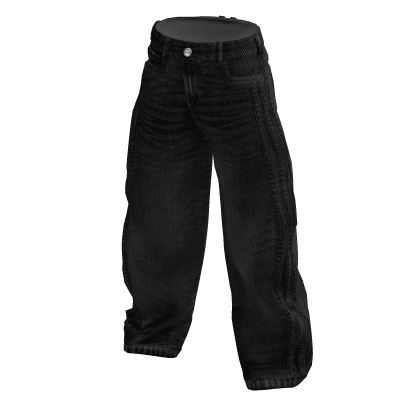 Black Realistic Baggy Jeans thumbnail