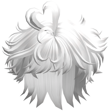 white valentines messy fluffy heart boy hair Roblox item