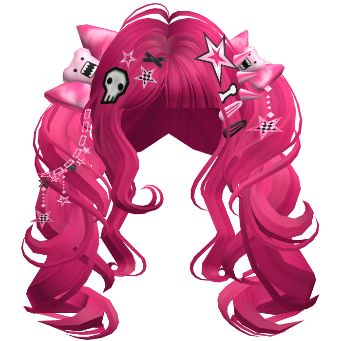 ♡ Scene Fluffy Gyaru Pigtails (Hot Pink)