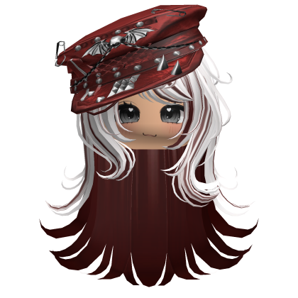 Wispy Wolfcut W/ Captain Cap&Face (White&Red) thumbnail