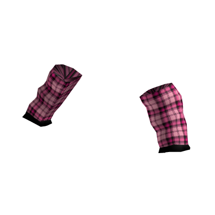 pink emo y2k plaid sleeve warmers