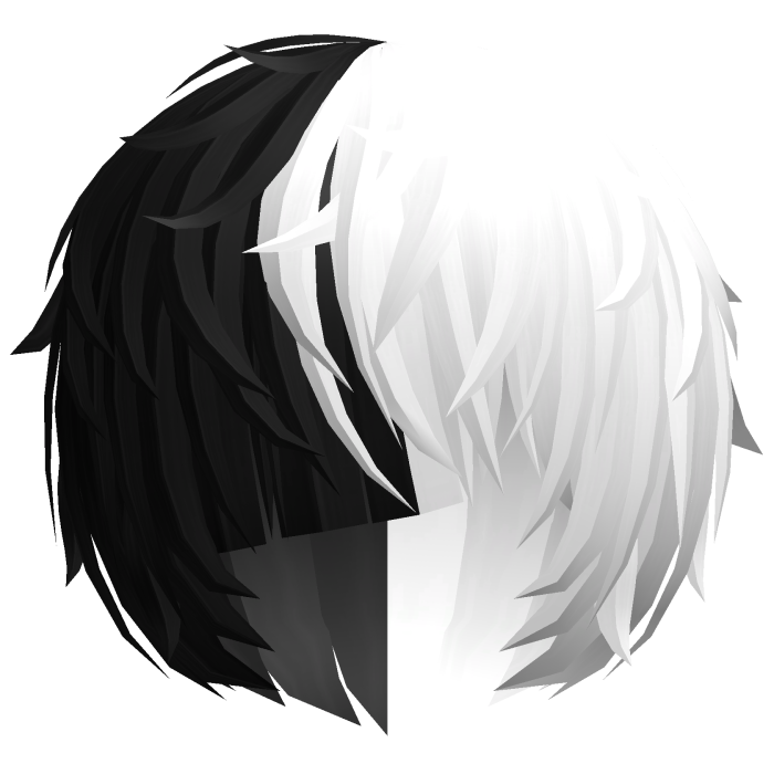 ^,…,^ black&white messy vkei anime emo moe hair 