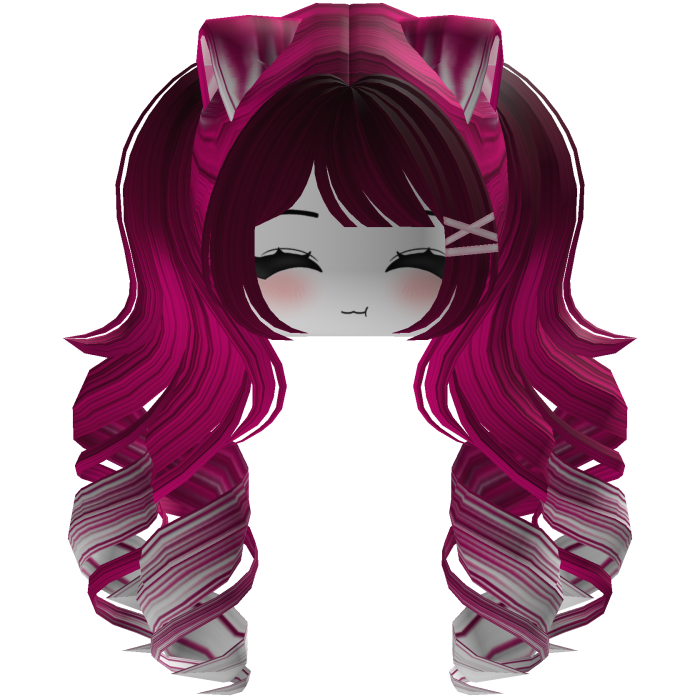 Cute hair emo Y2K cat-ear braids (pink)