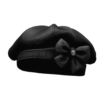 Cute Black Vintage Beret With Pearl Roblox item