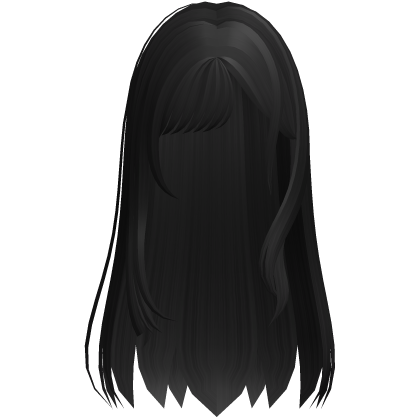 ♡ cosplay long black hair Roblox item