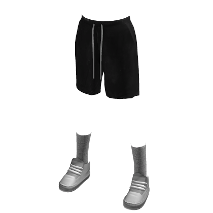 Black Baggy Sweat Shorts With Shoes thumbnail