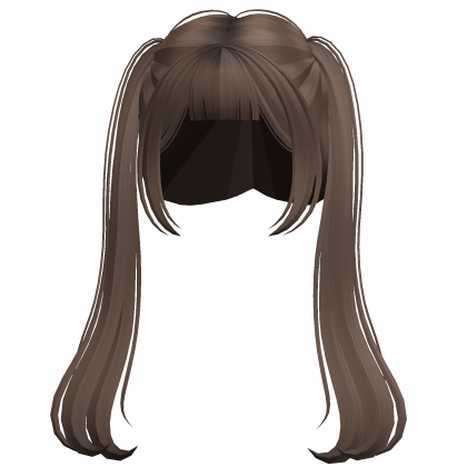 Long Anime TwinTails w/ Bnags (Light Brown) Roblox item