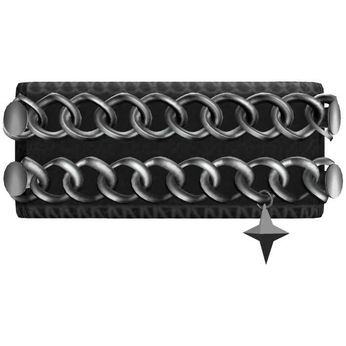 1.0 Black Silver Y2K Emo Arm Bracelet Chain Star 