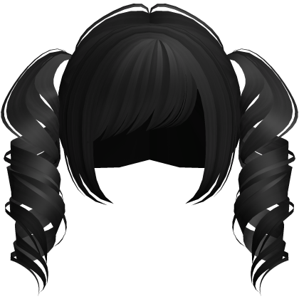  ♡ : dolly black curly tornado drill pigtails Roblox item