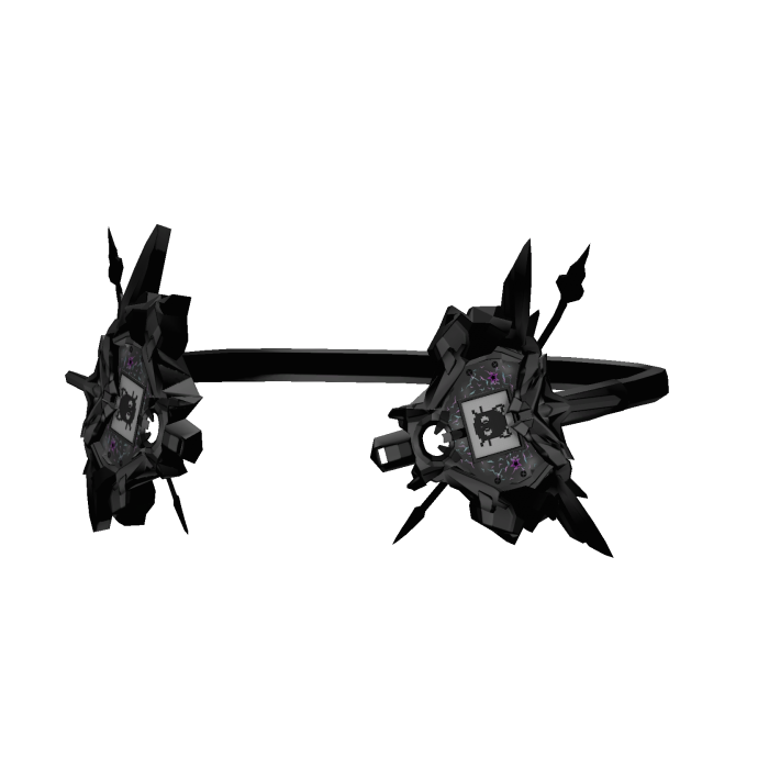 Black Cyberkitty Y2K Headphones (Neck)