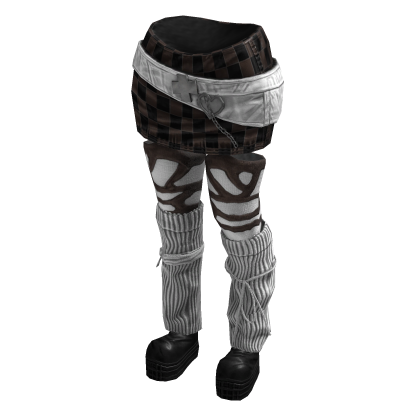 Chic Sporty Ura - Hara Skirt (Brown White)