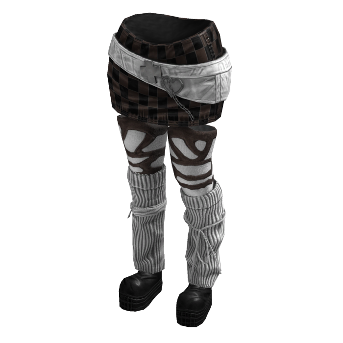 Chic Sporty Ura - Hara Skirt (Brown White)