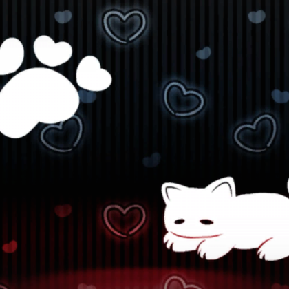 Sleeping Red Blue Cat Emo Background