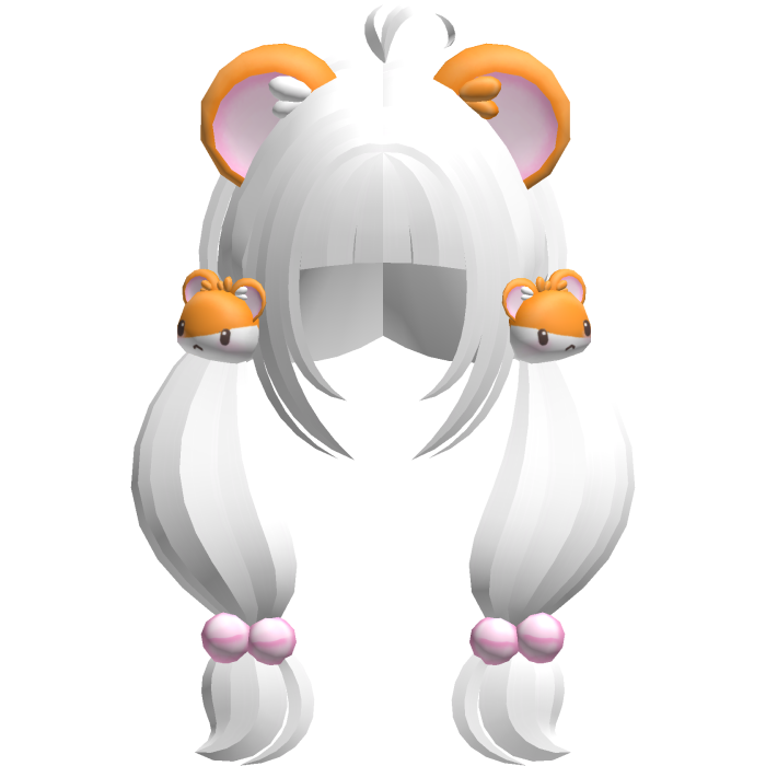 ♡ : kawaii white fluffy hamtaro pigtails