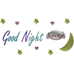 💤 goodnight puppy kawaii text sign