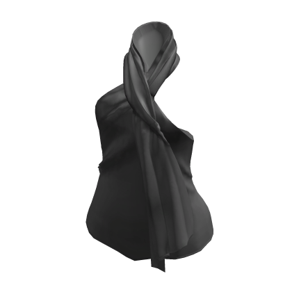 Draped Hijab Scarf Top (Black)