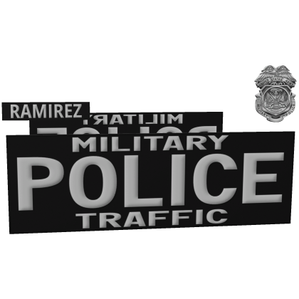 B/W US Army MP Traffic Officer Patches (LBV)