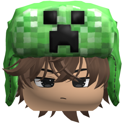 Green Creepy Monster Ushanka Hat Boy Head and Hair