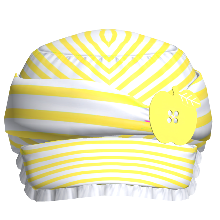 Cute 2000s Gyaru Apple Button In Lemon Yellow