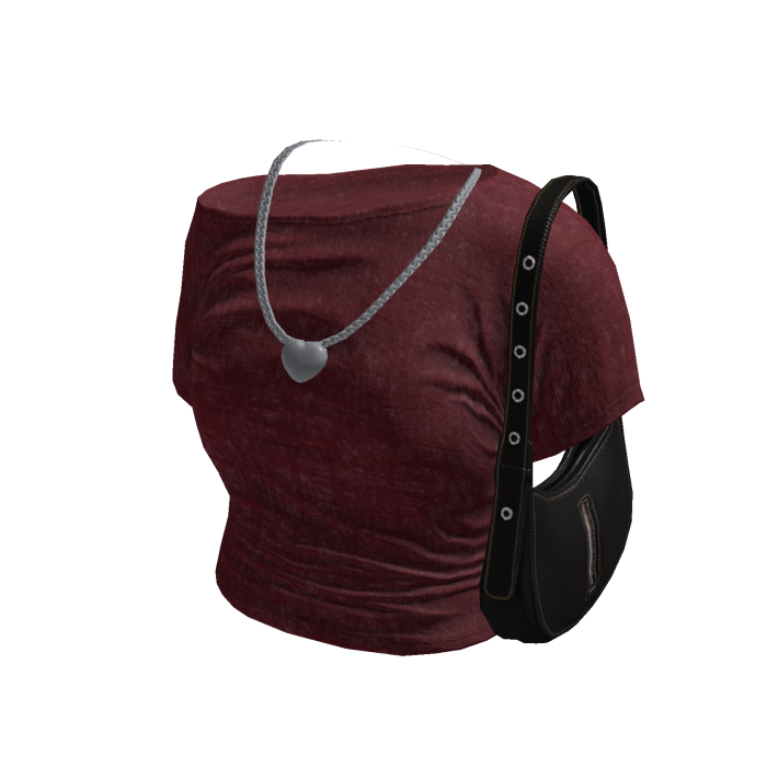 Maroon With Leather Bag